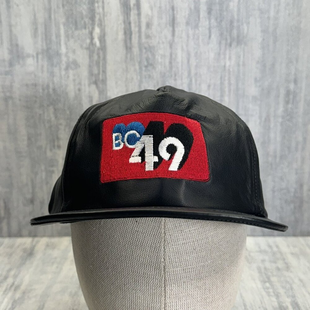 BC49 Lotto Leather Hook And Loop Genuine LeatherVtg Hat Cap Ballcap